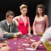 The dealing of cards by a dealer in blackjack